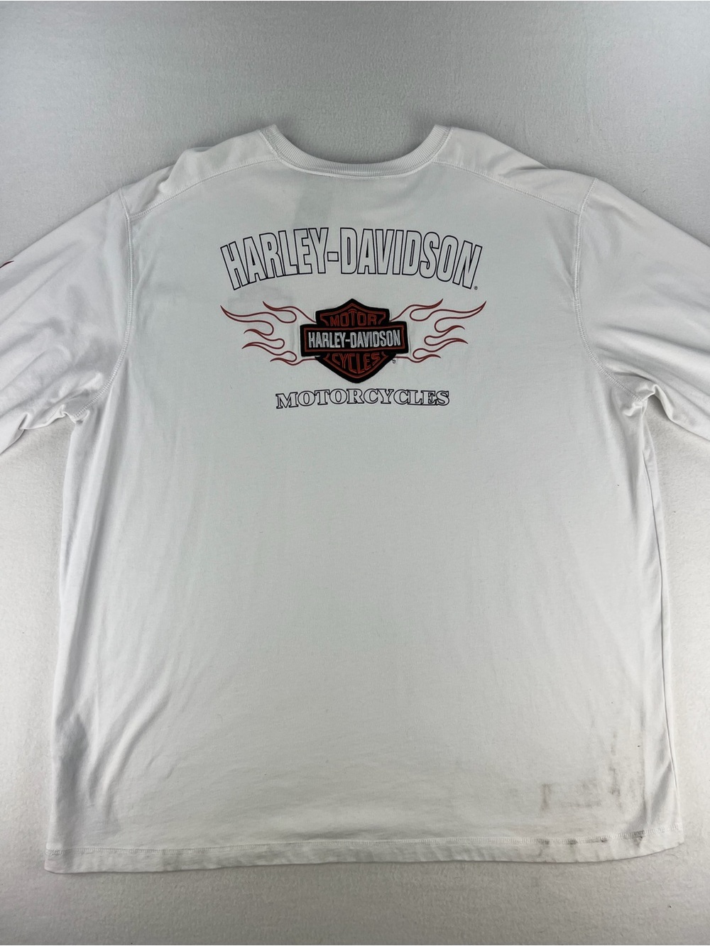 Harley-Davidson Genuine Motorcycles Longsleeve Flames Shirt White Size 3XL